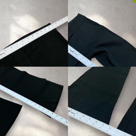 Zinc “Office Siren” Black, White & Blue-Green Pinstripe Flare Trouser Pants - Picture 6 of 6